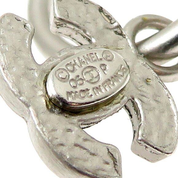 CHANEL Silver Logo Earrings - Picture 7 of 9